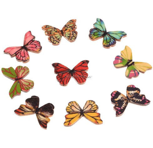 Colorful Butterfly Wooden Scrapbooking Buttons